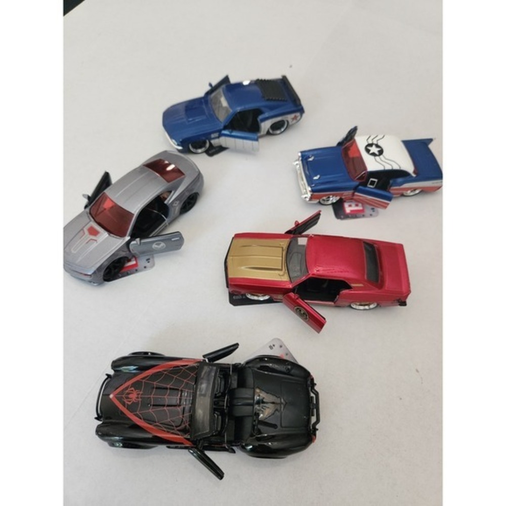 5 Marvel Diecast Cars: Winter Soldier, Iron‎ Man, Spider-Man, Captain America + - Picture 12 of 12